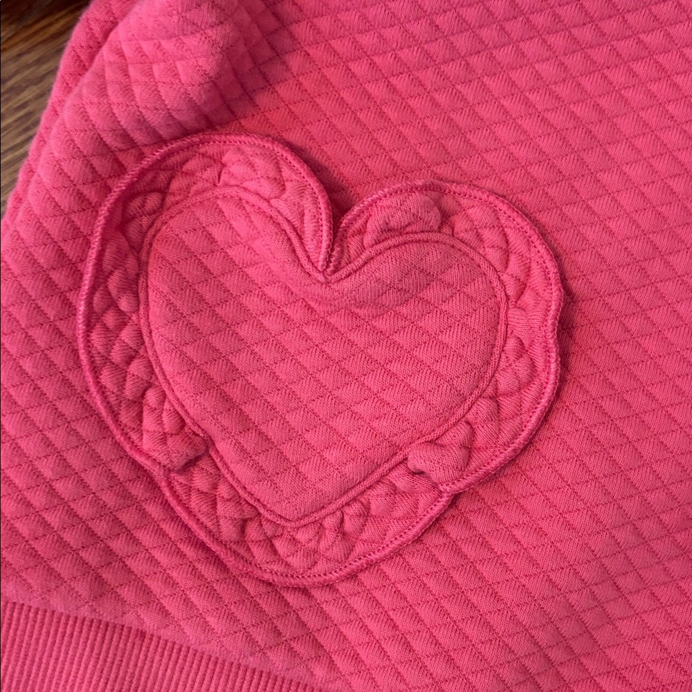 Janie & Jack Pink Quilted Heart Pocket Sweatshirt 18-24 months EUC - Picture 3 of 4